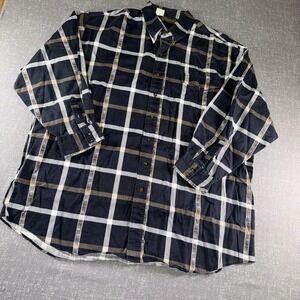 Roper Shirt Mens 4XL Big Blue Brown Plaid Long Sleeve Western Button Up Casual